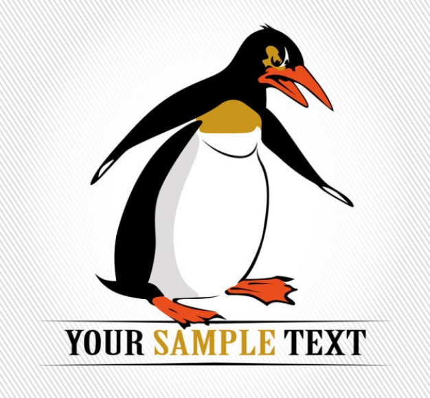 cartoon penguin standing with white tripe