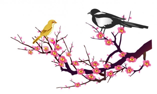 the classical auspicious case with magpie plum blossom