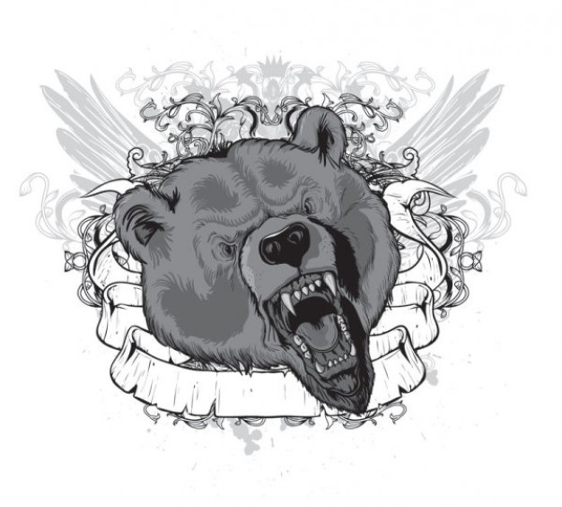 bear Roaring for t-shirt design