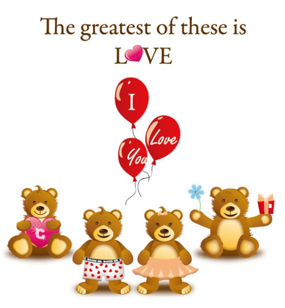 cute cartoon bear clip art with red balloon