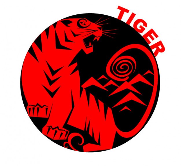 red tiger emblem over black cycle