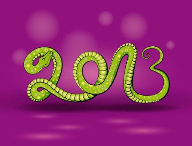 year num of the snake entangled with purple background