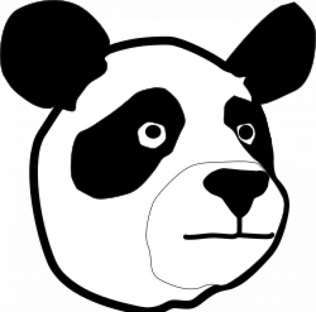 panda head doodle in simple line