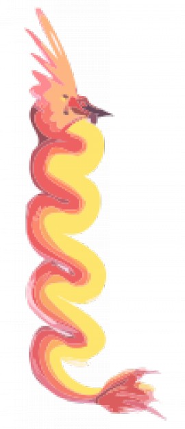chinese dragon entangled in vertical pose