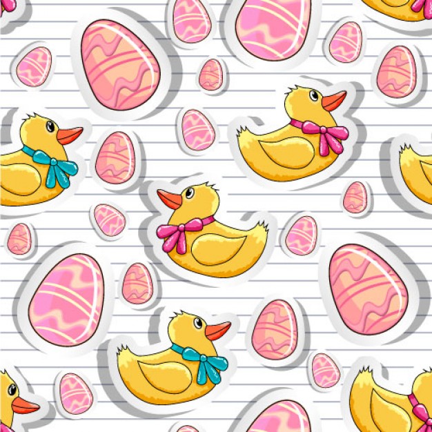 plastic ducks and eggs pattern