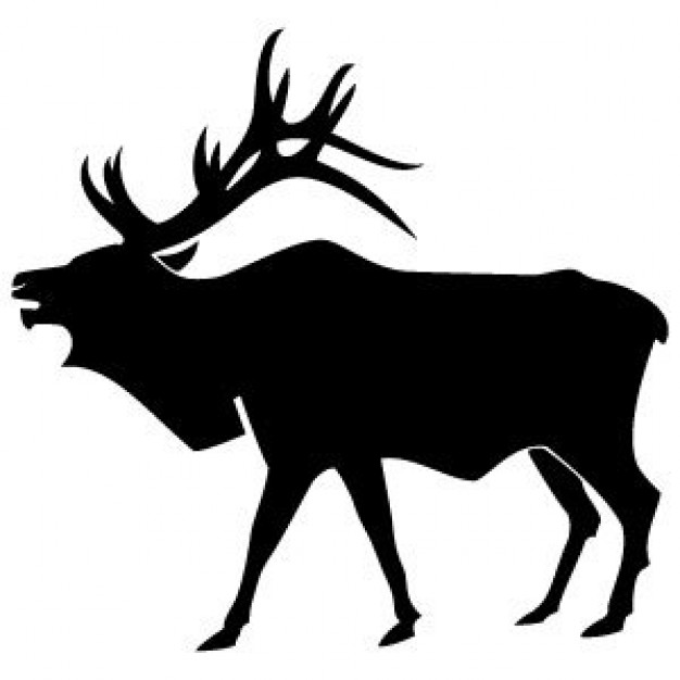 elk silhouette in black