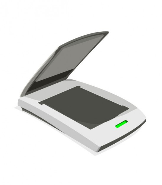 cartoon credit card or scanner machine