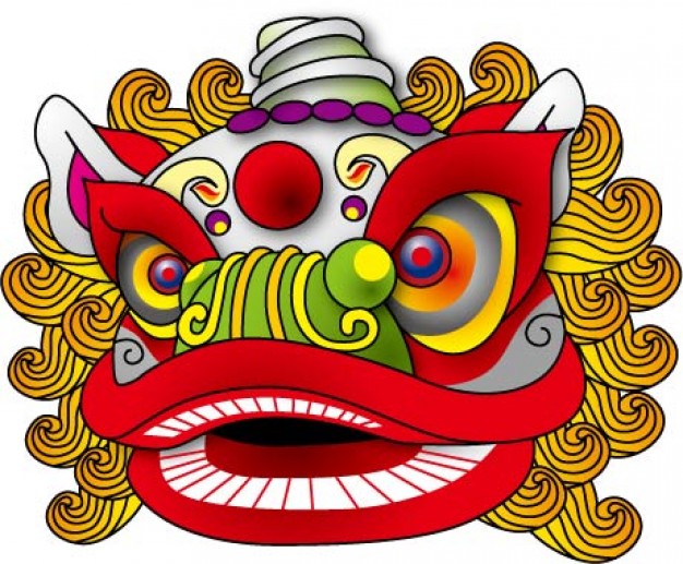 lion head of lion dance illustrator material