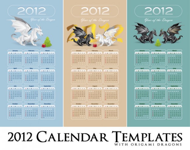 year of the dragon calendar templates pack
