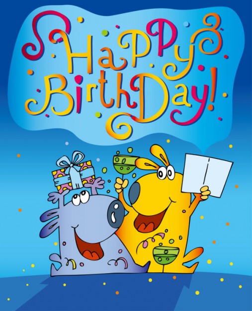 happy birthday card with funny dogs
