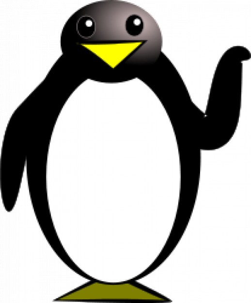 welcome penguin standing with yellow mouth
