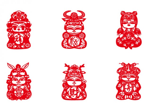 the chinese twelve zodiac paper cut