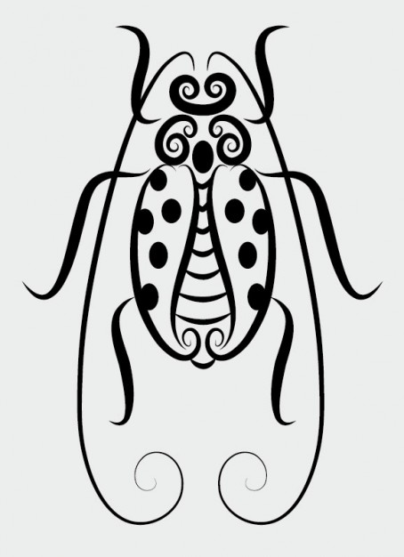 hand painted bug with gray background