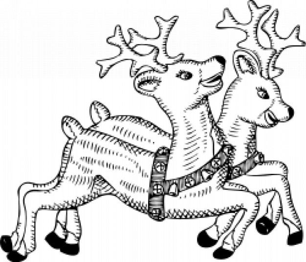 couple reindeer running for Christmas