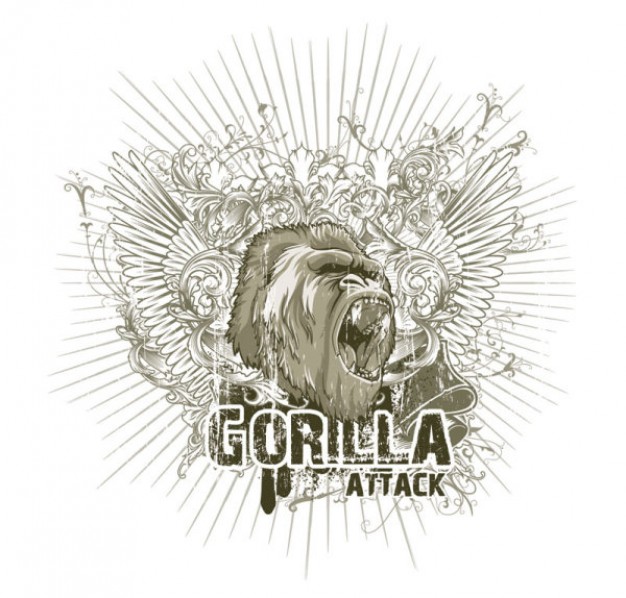 gorilla t-shirt design template