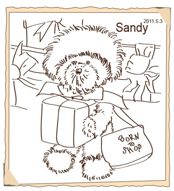 series of line art that sand Christmas bear with hat