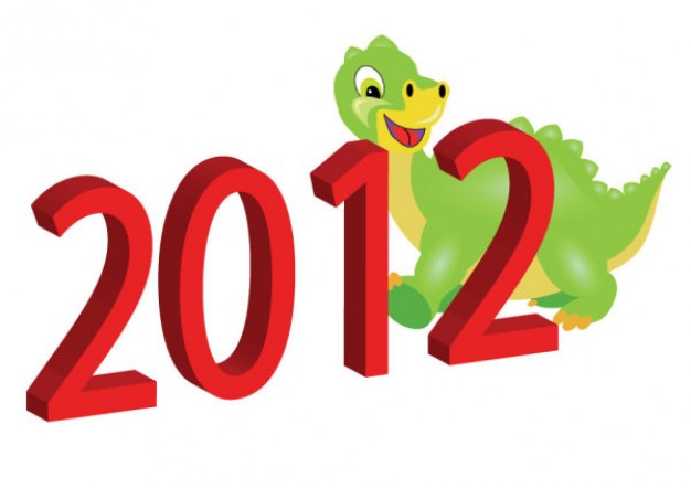 cute year of green dragon