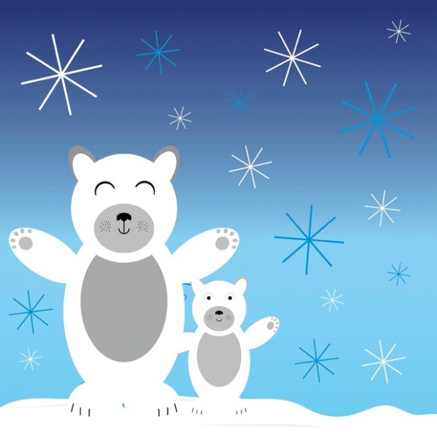 snow polar bears of christmas frost