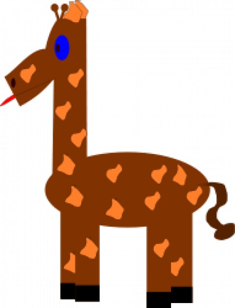 funny giraffe in side view