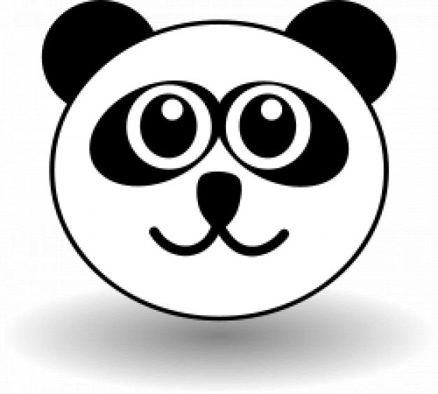 funny panda face in black and white
