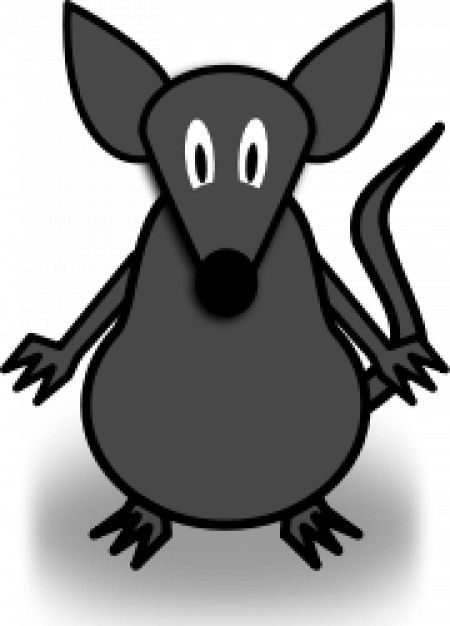gray mouse silhouette in front view