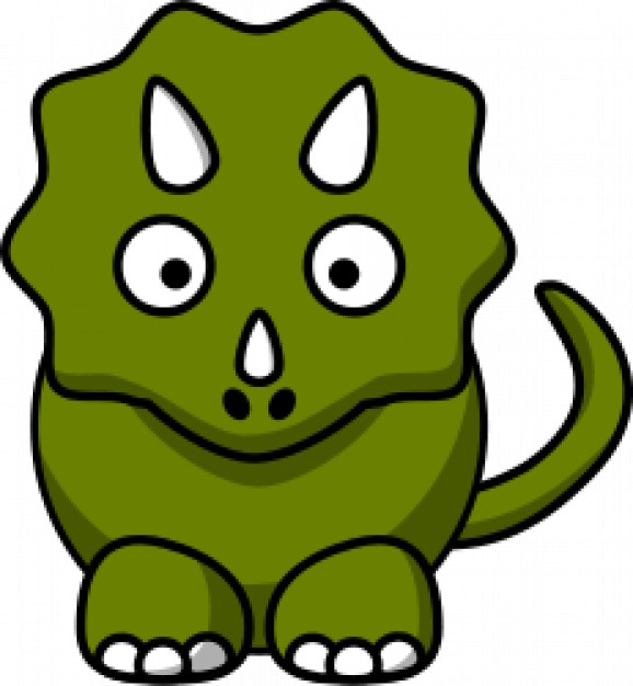 green cartoon Dinosaur front view