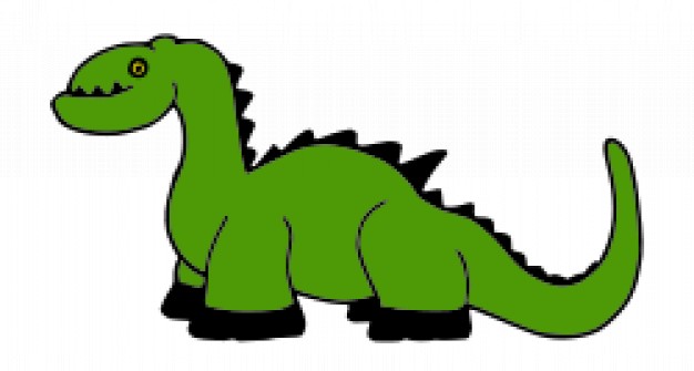 green Jurassic Period dinosaur in side view