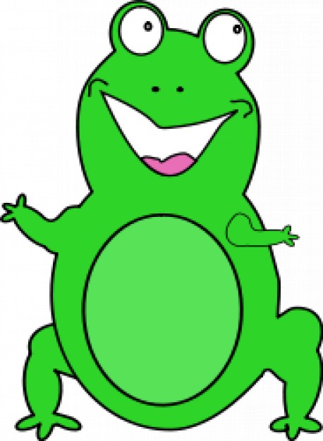 happy frog smiling and standing up
