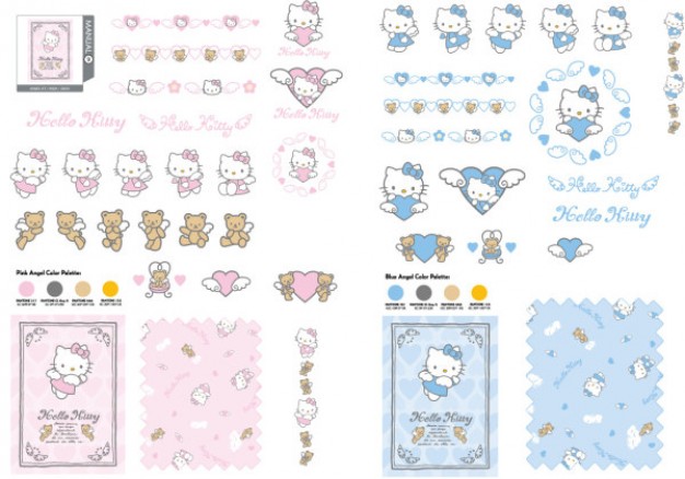 hello kitty in pastel set