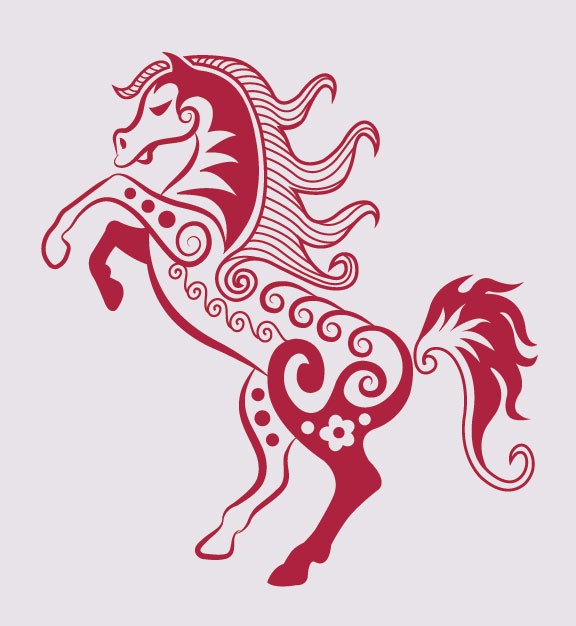 horse curveting patterns line art material