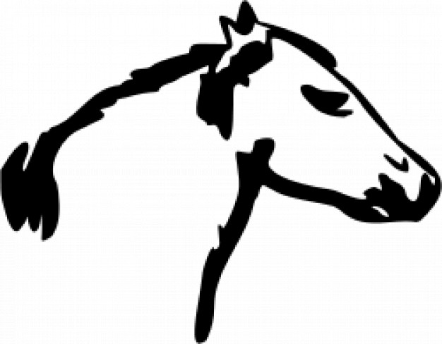 horse head doodle in side view