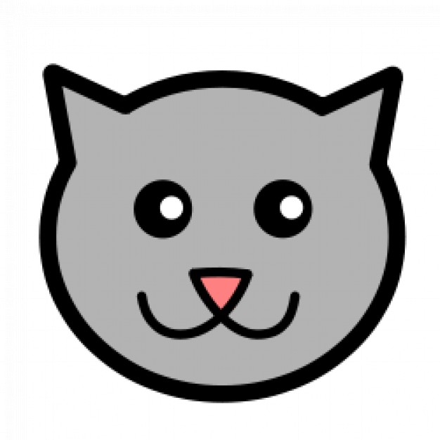 kitty doodle icon in simple line