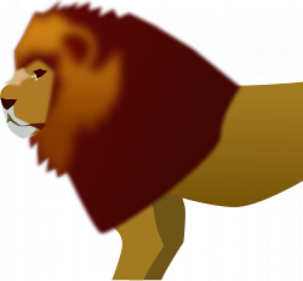 lion in side view