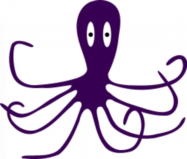 purple octopus in  front view