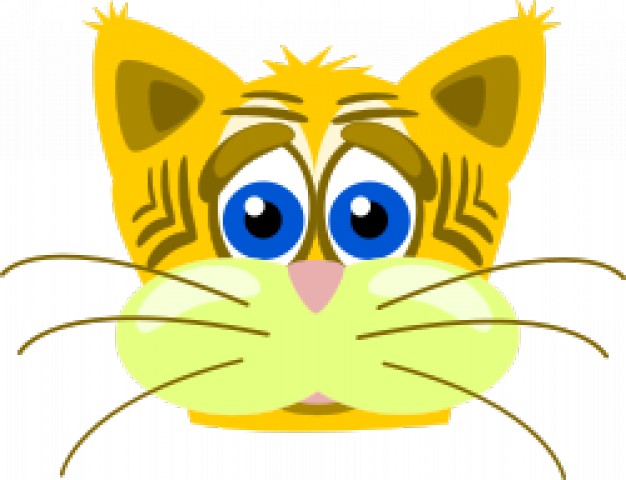 sad tiger cat doodle in colour