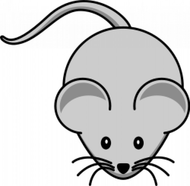 simple cartoon mouse in front view