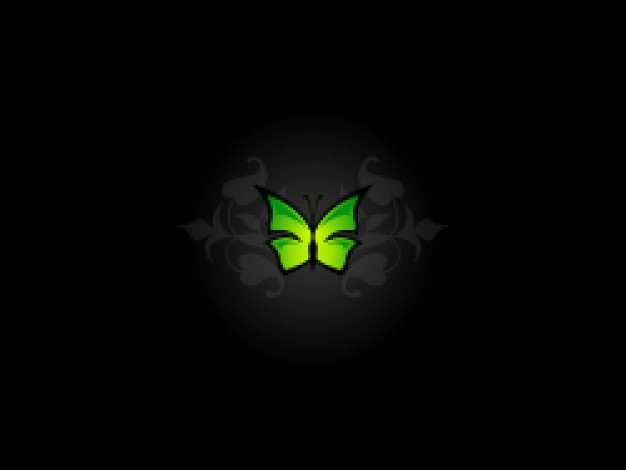 simple green butterfly wallpaper with dark background