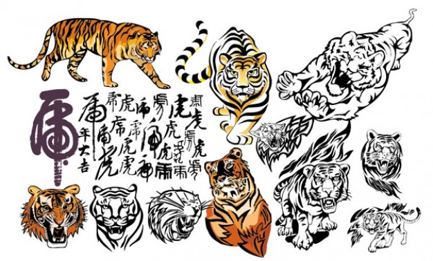 tiger elements with chinese