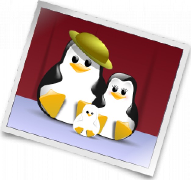 tux family showing in frame