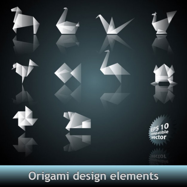 variety of origami paper animals