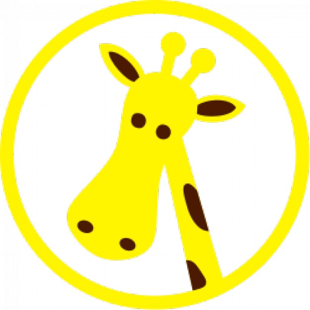 yellow giraffe head in circle