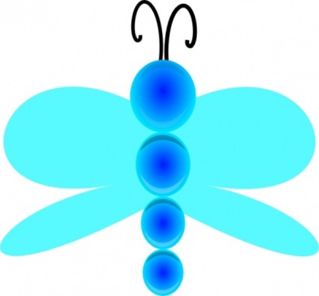 Abstract dragonfly clip art in light blue