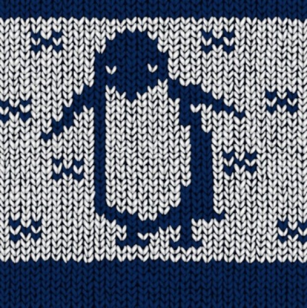fine handing wool shape with penguin pattern