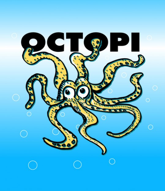 octopus with Pacific Blue background