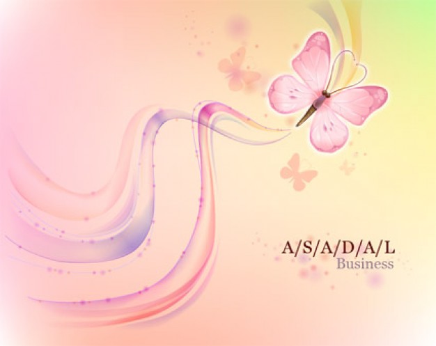 abstract butterfly flying over wave elegant design