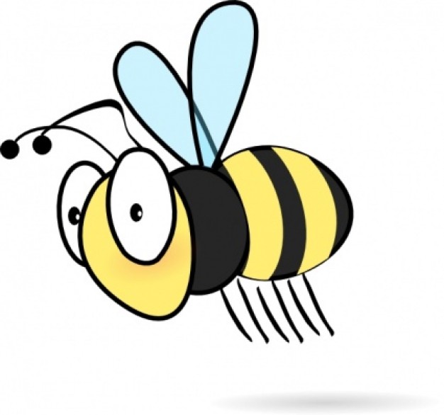 bee with big eyes flying clip art