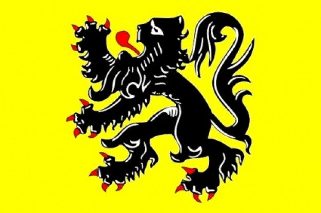 belgium flanders clip art with yellow background