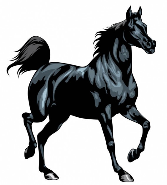 oily sheen horse running with White background
