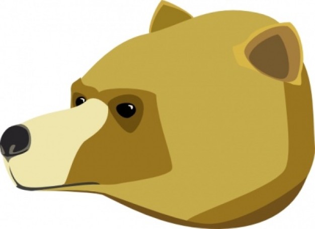 brown bear head clip art in side view