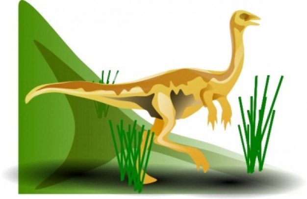 brown gallimimus running clip art